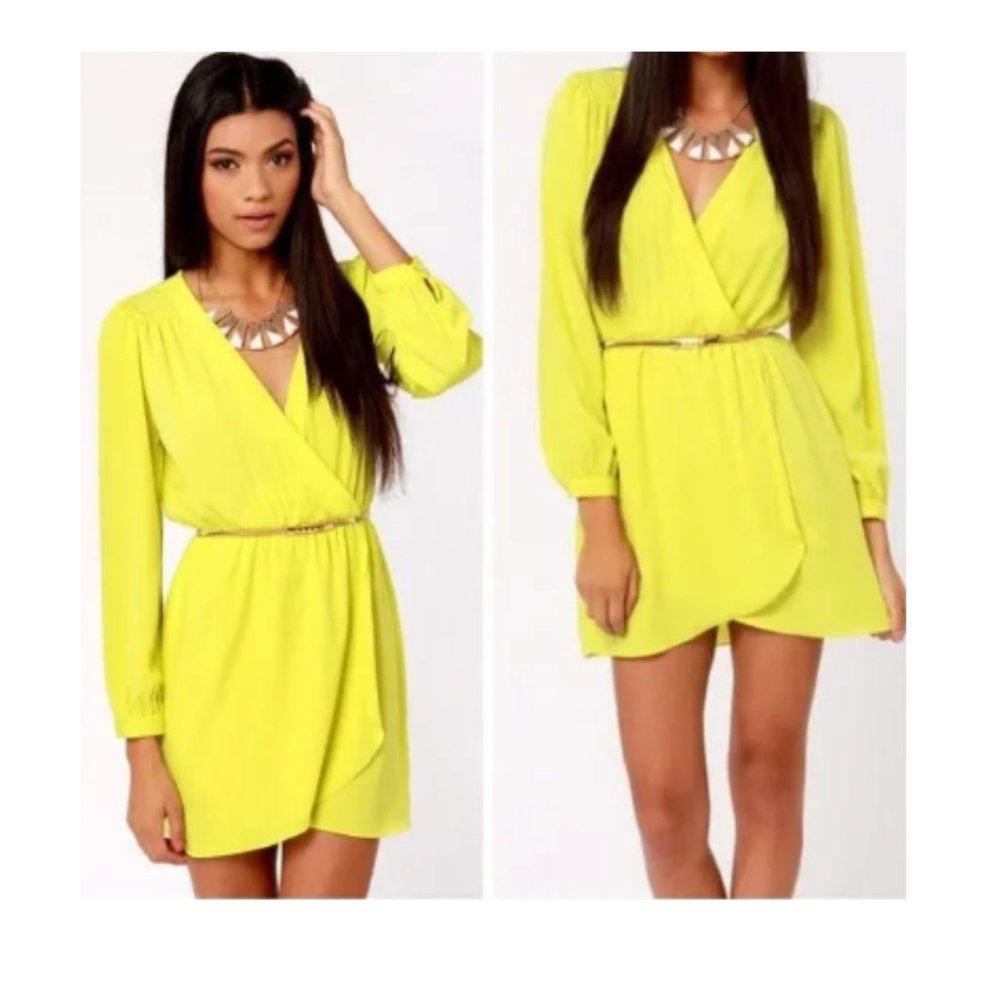 LULU'S Honey Punch Long Sleeve Mini Dress Size S